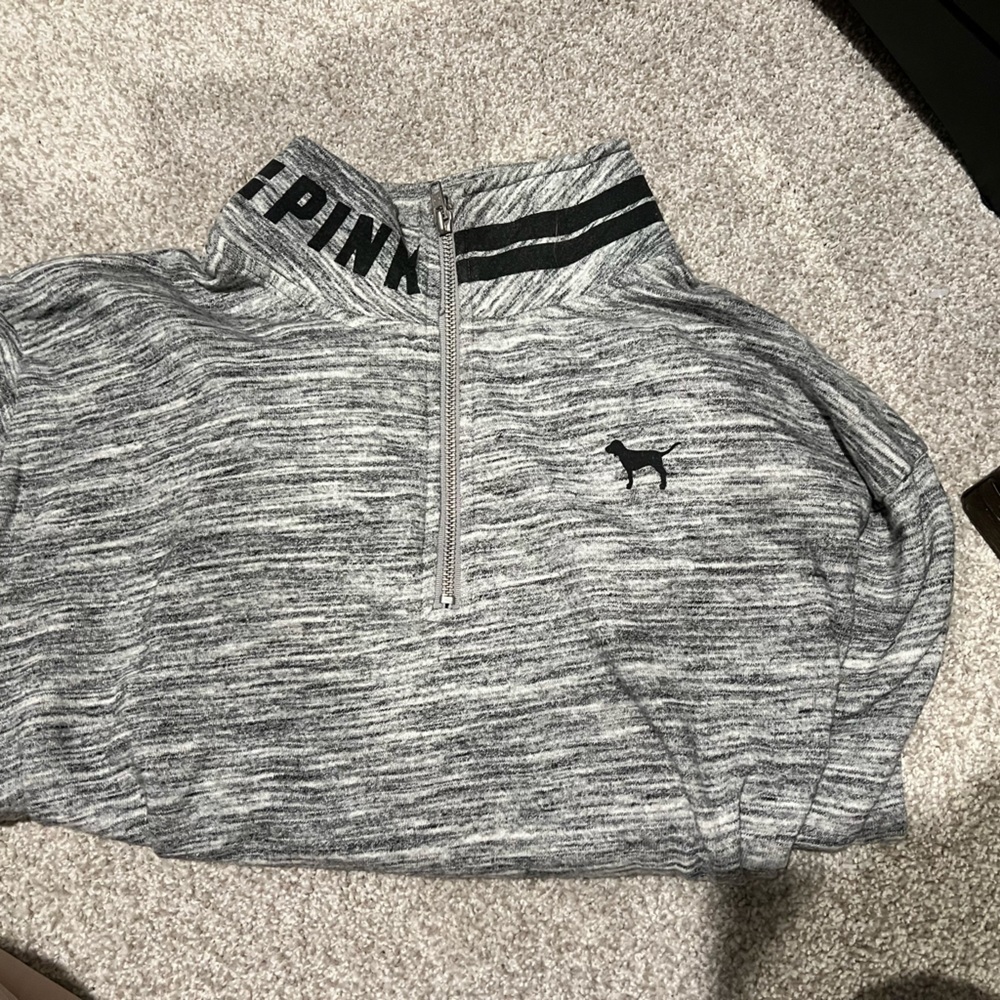 Pink gray 1/4 zip.